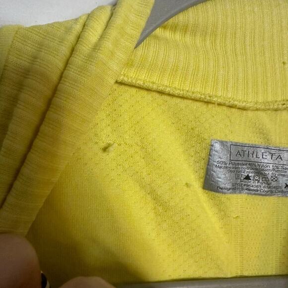 Athleta Tracker Long Sleeve Running Shirt Bright Yellow Size XL - Picture 4 of 4